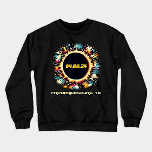 Colorful Total Solar Eclipse Fredericksburg Texas Crewneck Sweatshirt